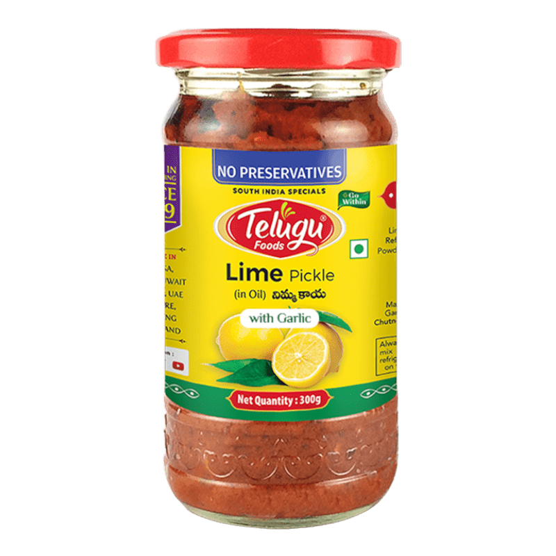 Telugu Lime Pickle In Oil With Garlic 300 g