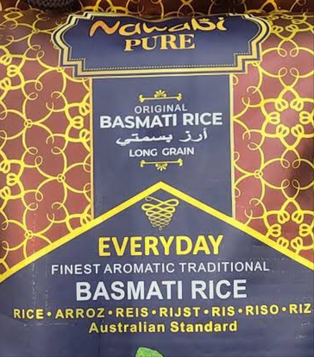 Nawabi Everyday Basmati Rice 5kg Pack - Long Grain Rice Online Sydney