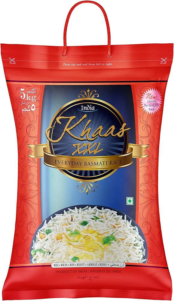 Khaas Everyday Basmati Rice 5kg XXL Pack - Buy Online Sydney
