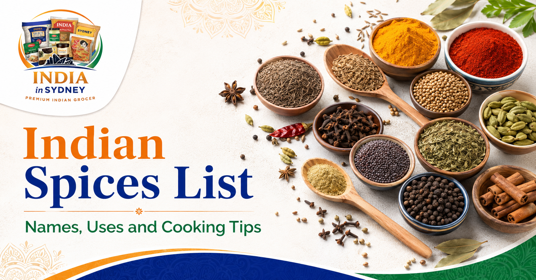 Indian Spices List with Names and Uses for Indian Cooking
