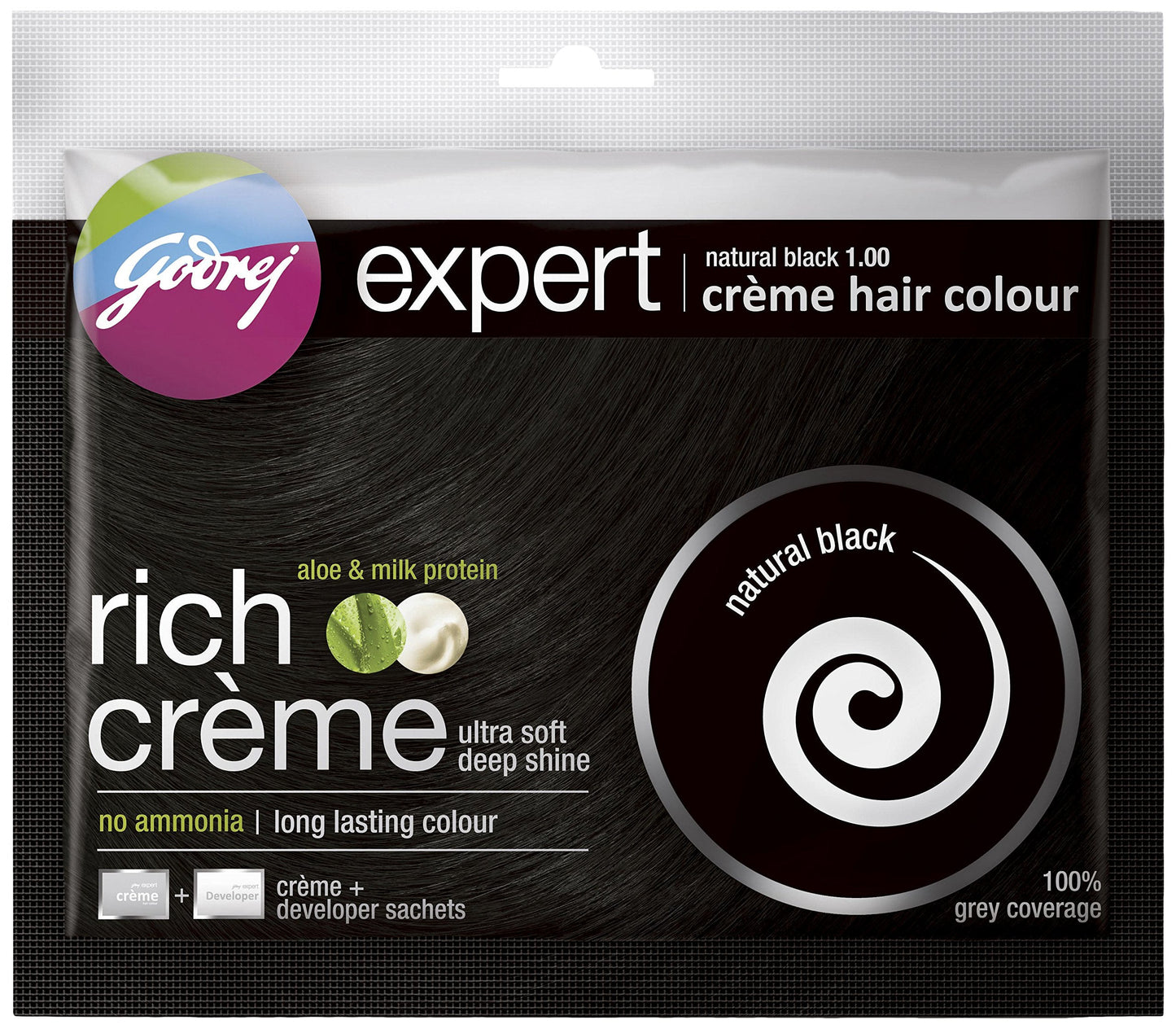 Goderj Expect Natural Black 1.00 Hair Colour 20 g +20 ml