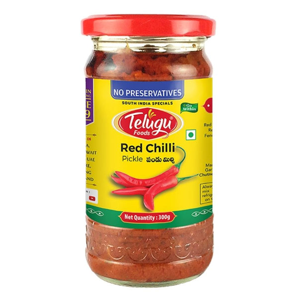 Telugu Red Chill Pickle With Garlic 300 g