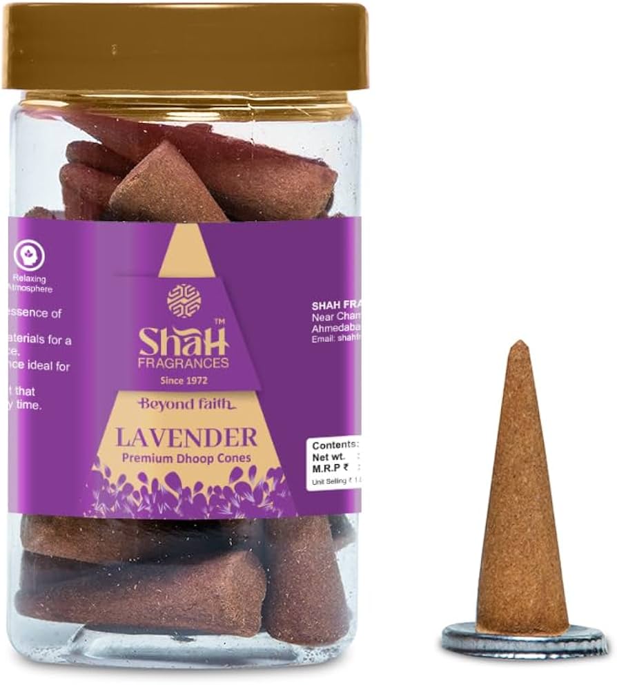 Shah Lavender Premium Dhoop Cones 100g available online from India in Sydney