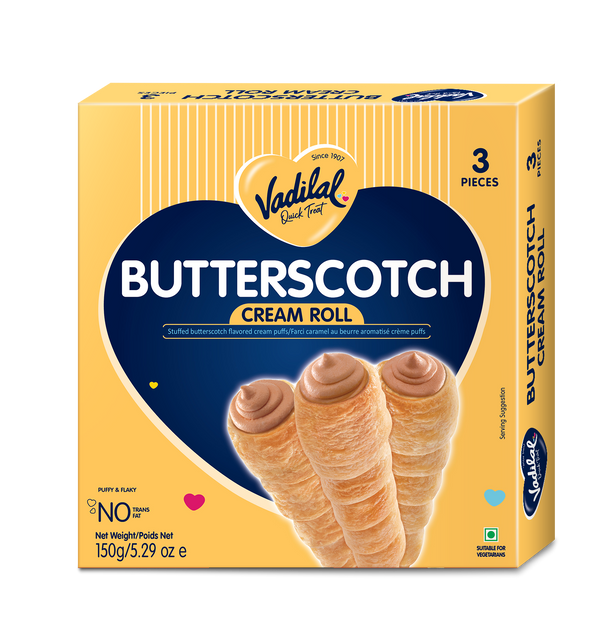 Vadilal Butterscotch Creamroll 150 g