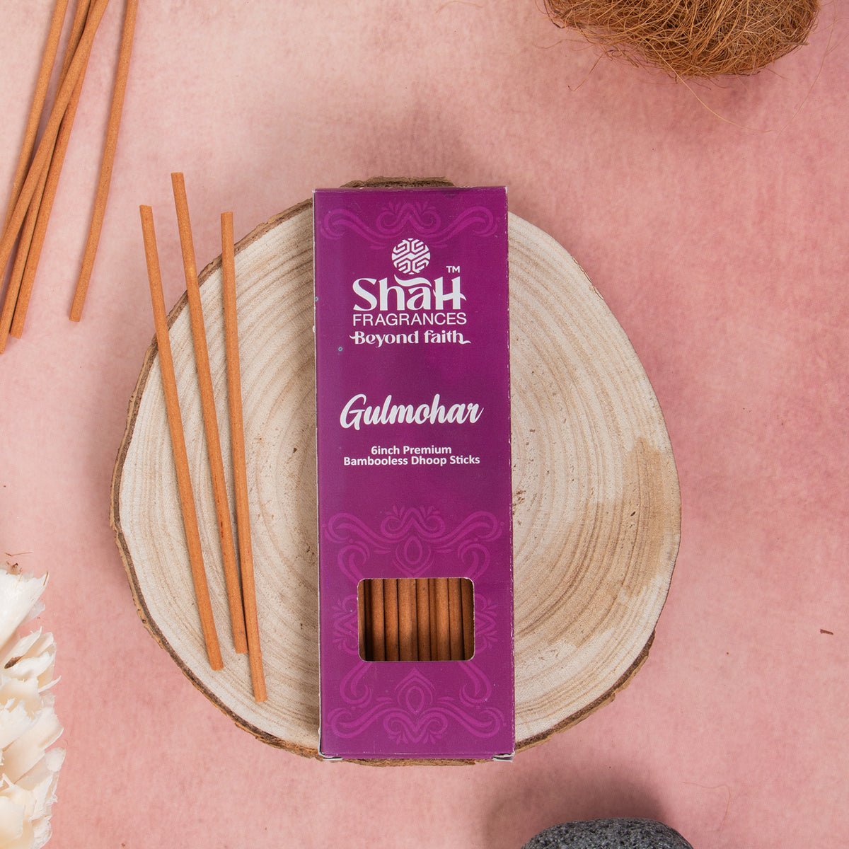 Shah Gulmohar 6-Inch Incense Sticks 25g available online from India in Sydney