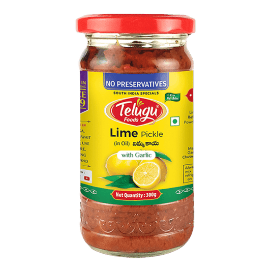 Telugu Lime Pickle In Oil With Garlic 300 g