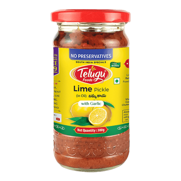 Telugu Lime Pickle In Oil With Garlic 300 g
