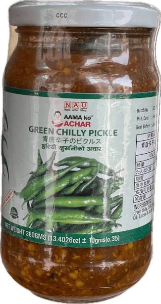 Aama Ko Green Chilly Pickle 380g