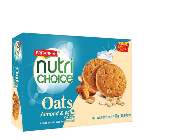 Britannia Nutri Choice Oats Almond & Milk Cookies 450g