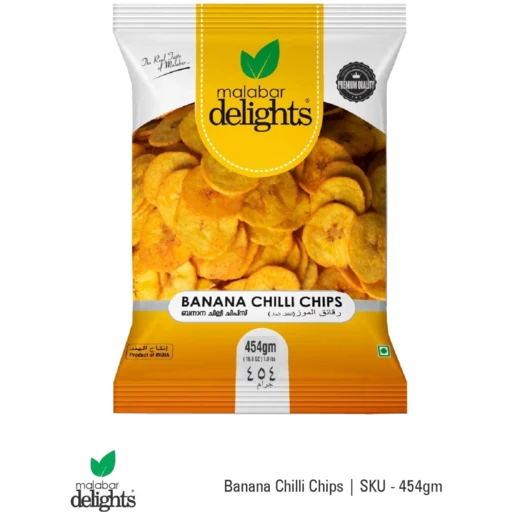 Malabar Delight Banana Chilli Chips Long Slice 454g