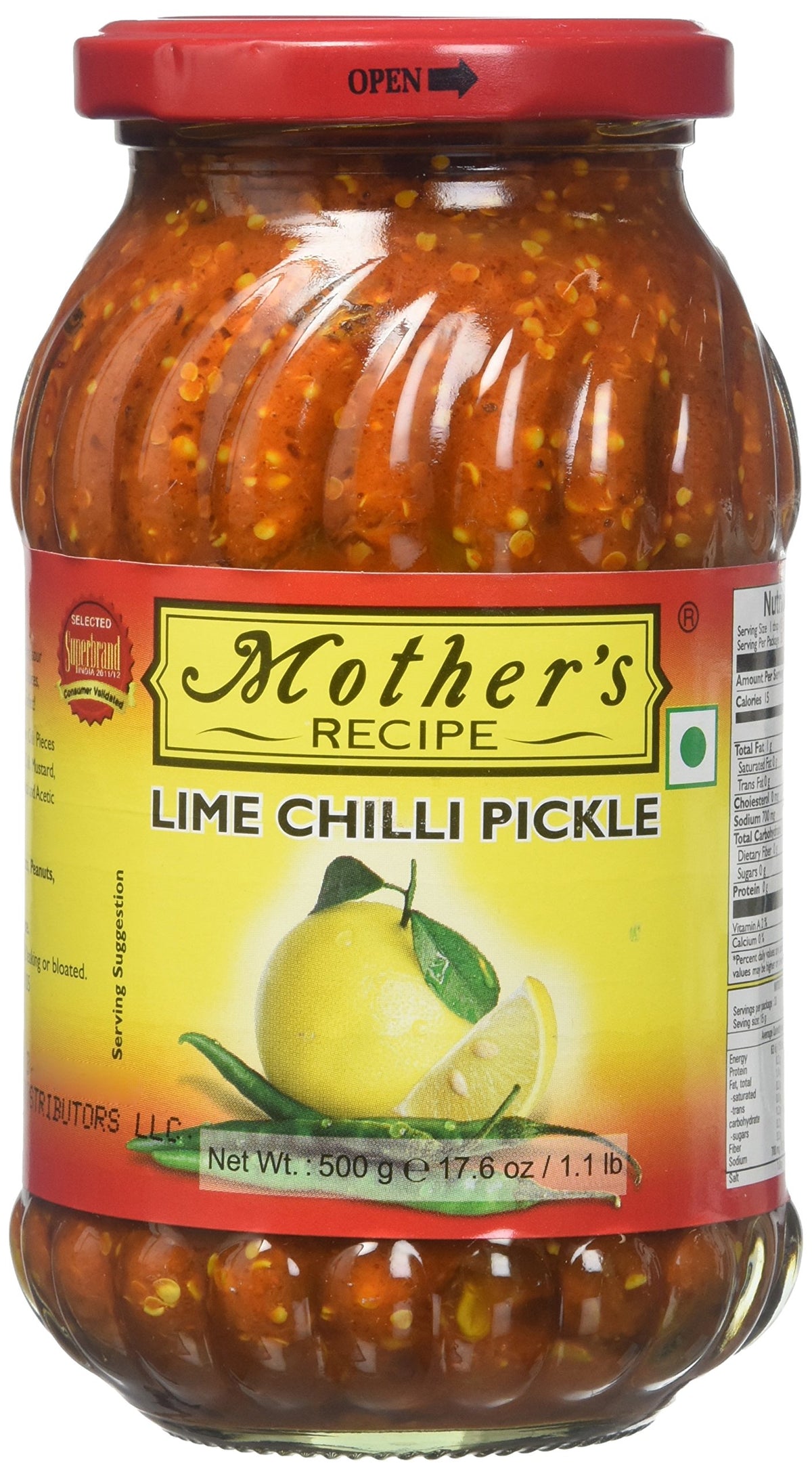 Mother's Lime Chilli Pickle 500g