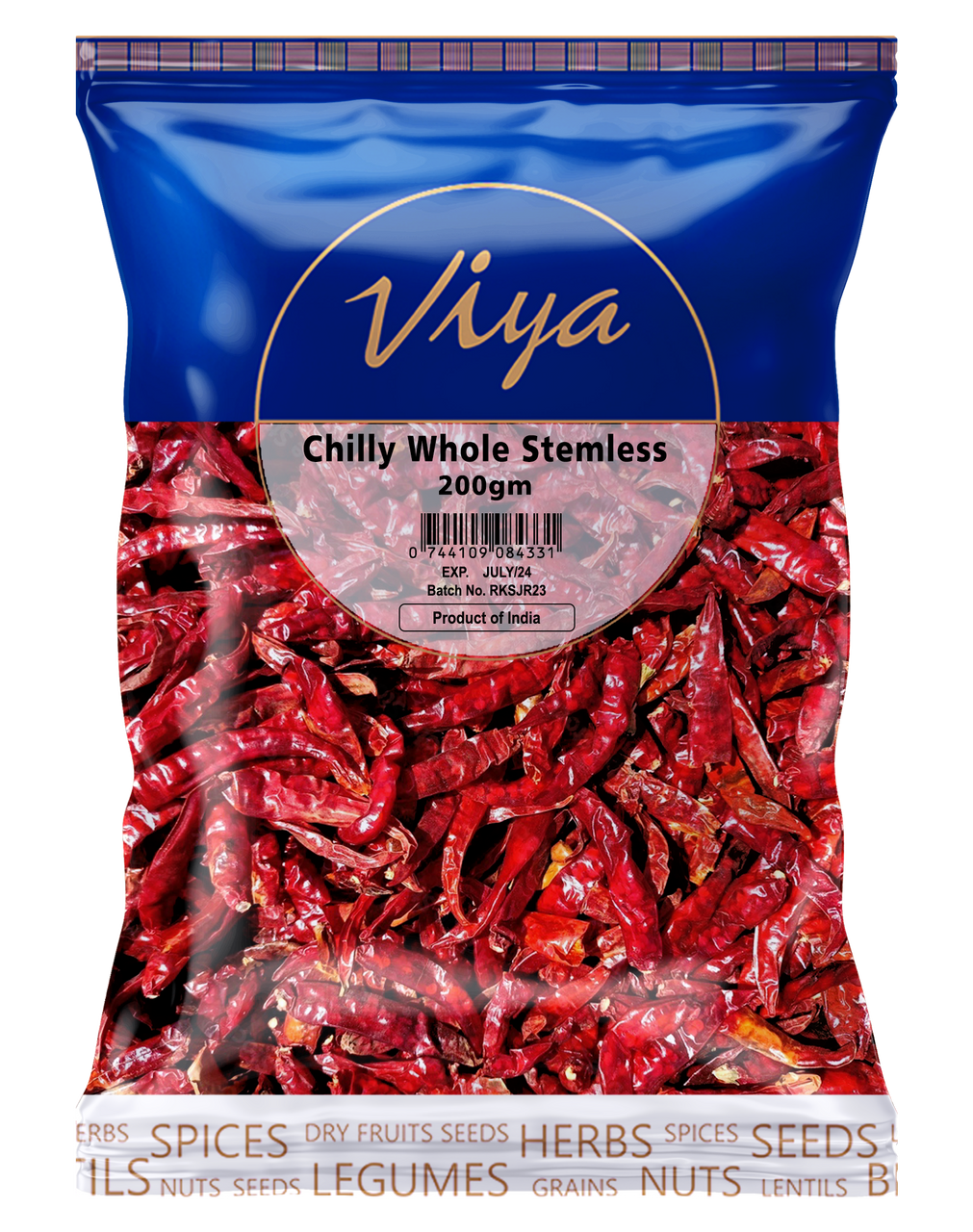 Viya Whole Chilli Stemless 200 g