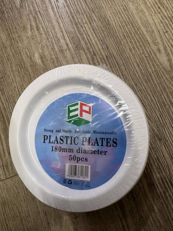Plastic plates 180mm 50pcs