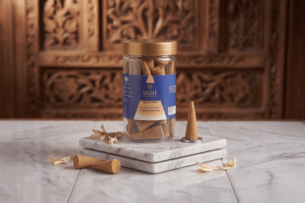 Shah Rajnigandha Premium Dhoop Cones 100g available online from India in Sydney